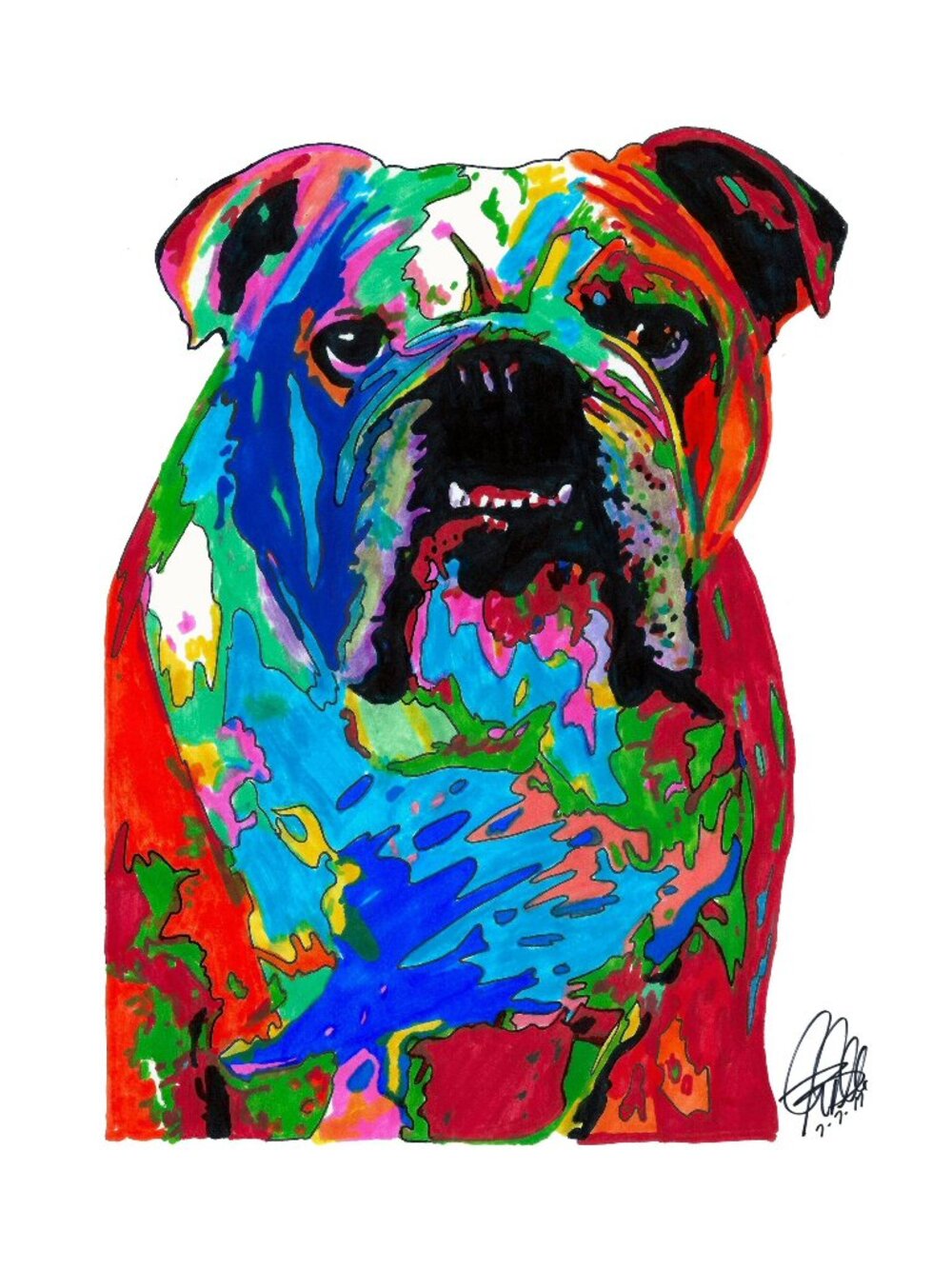 English Bulldog Pet Dog Poster Print Wall Art 13x19